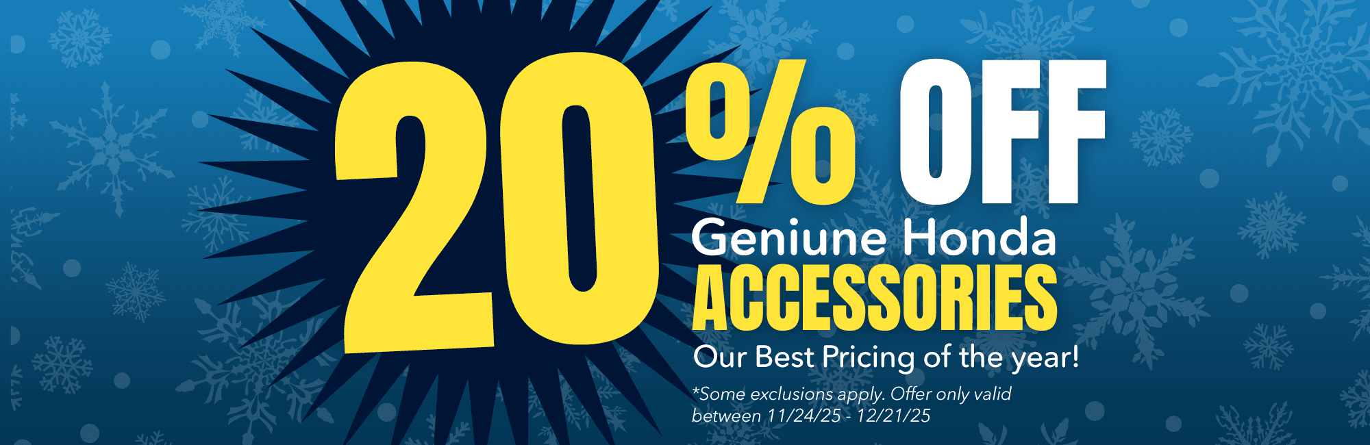 20% off Genuine Honda Accessories